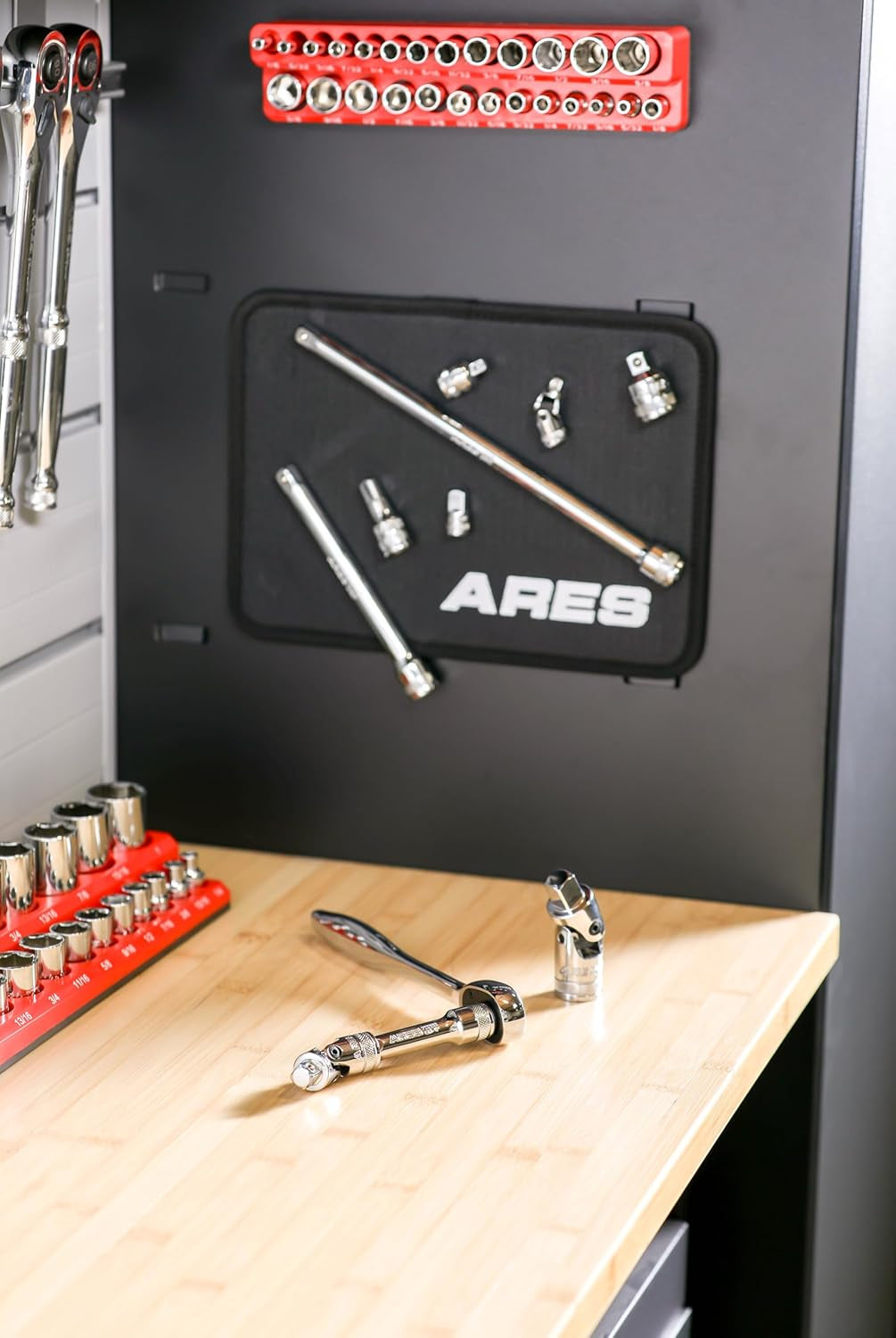 71270-10-Piece Socket Accessory Set - Premium Chrome Vanadium Steel with Mirror Finish - Includes Socket Adapters, Extensions and Universal Joints