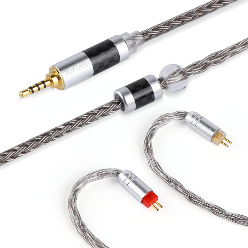 Tripowin Zonie 16 Core Silver Plated Cable SPC Earphone Cable for BL03 TRN V90 V80 AS10 ZS10 ZS6 ES4 ZST ZSR Iems (2Pin 0.78-3.5Mm, Grey)
