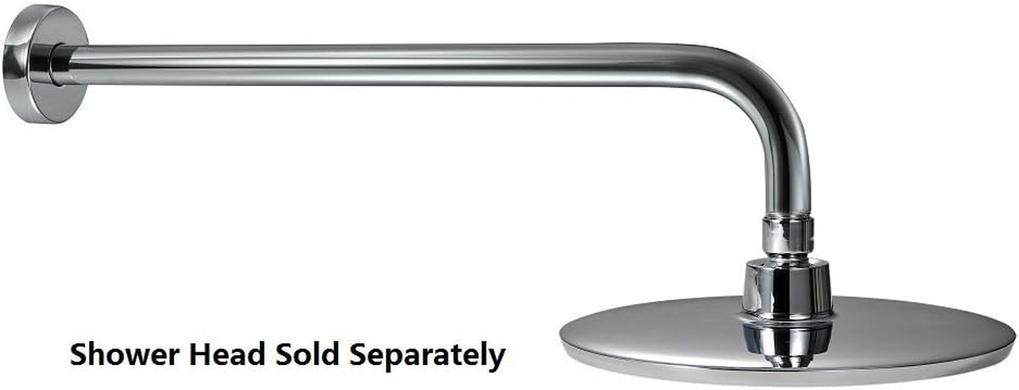 Shower Arm Extension Extra Long Water Outlet PJ1001 with Flange Made of Stainless Steel, Chrome Finish 16 Inches